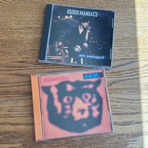 10,000 Maniacs "MTV Unplugged" & R.E.M. "Monster" CD Lot - Black, Orange